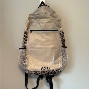 APL Leopard Print Backpack in Cream and Black